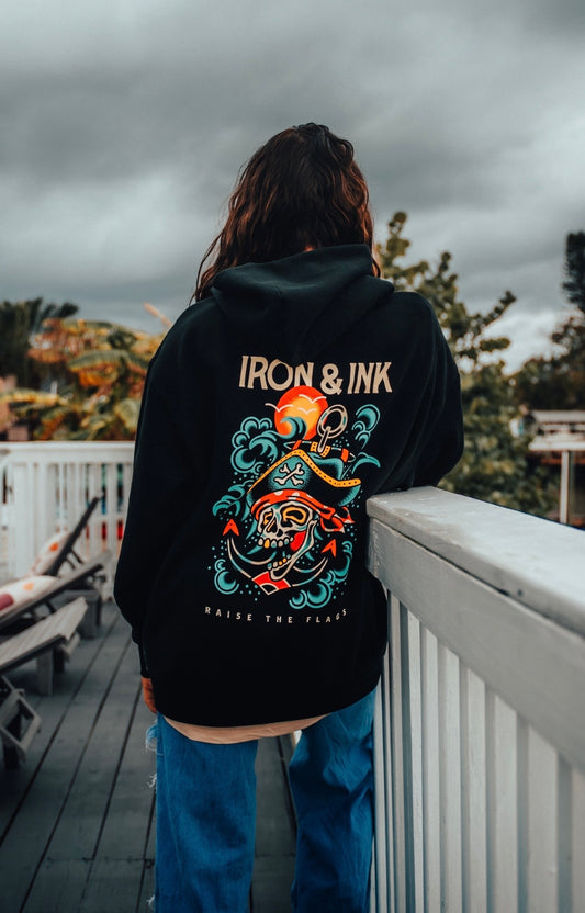 "New" Raise the flags hoodie- Black