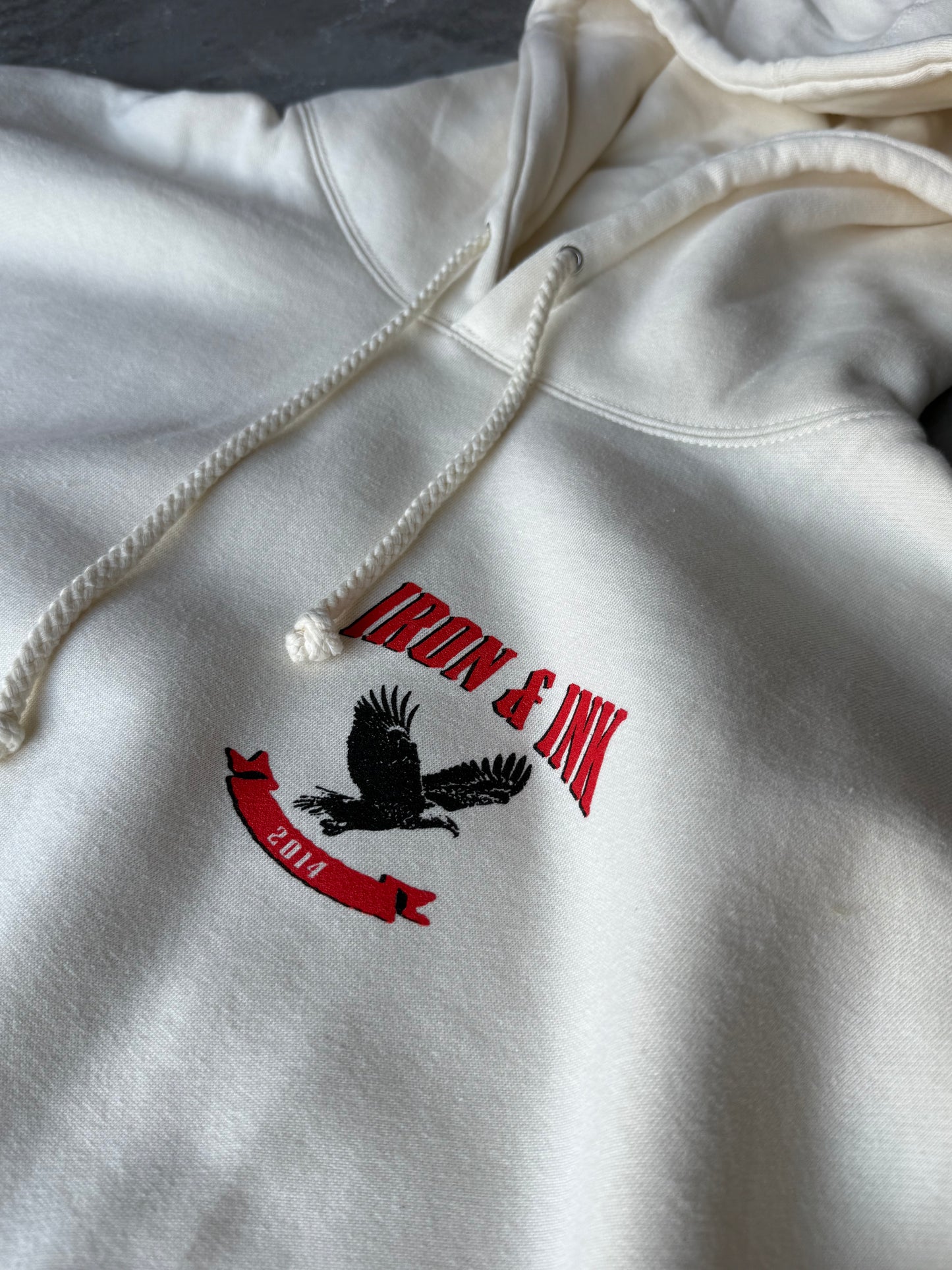 New "Outlaws never die" heavy wt hoodie- bone