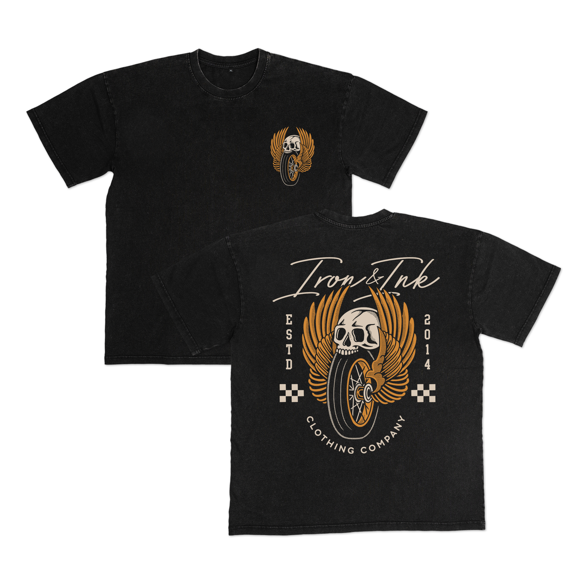 激レア M¥ S₩AG T-SHIRTS Black Moto Skull