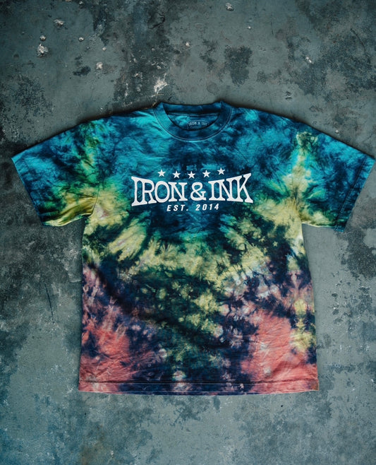 New custom tie dye oversized shirt-neon eagle