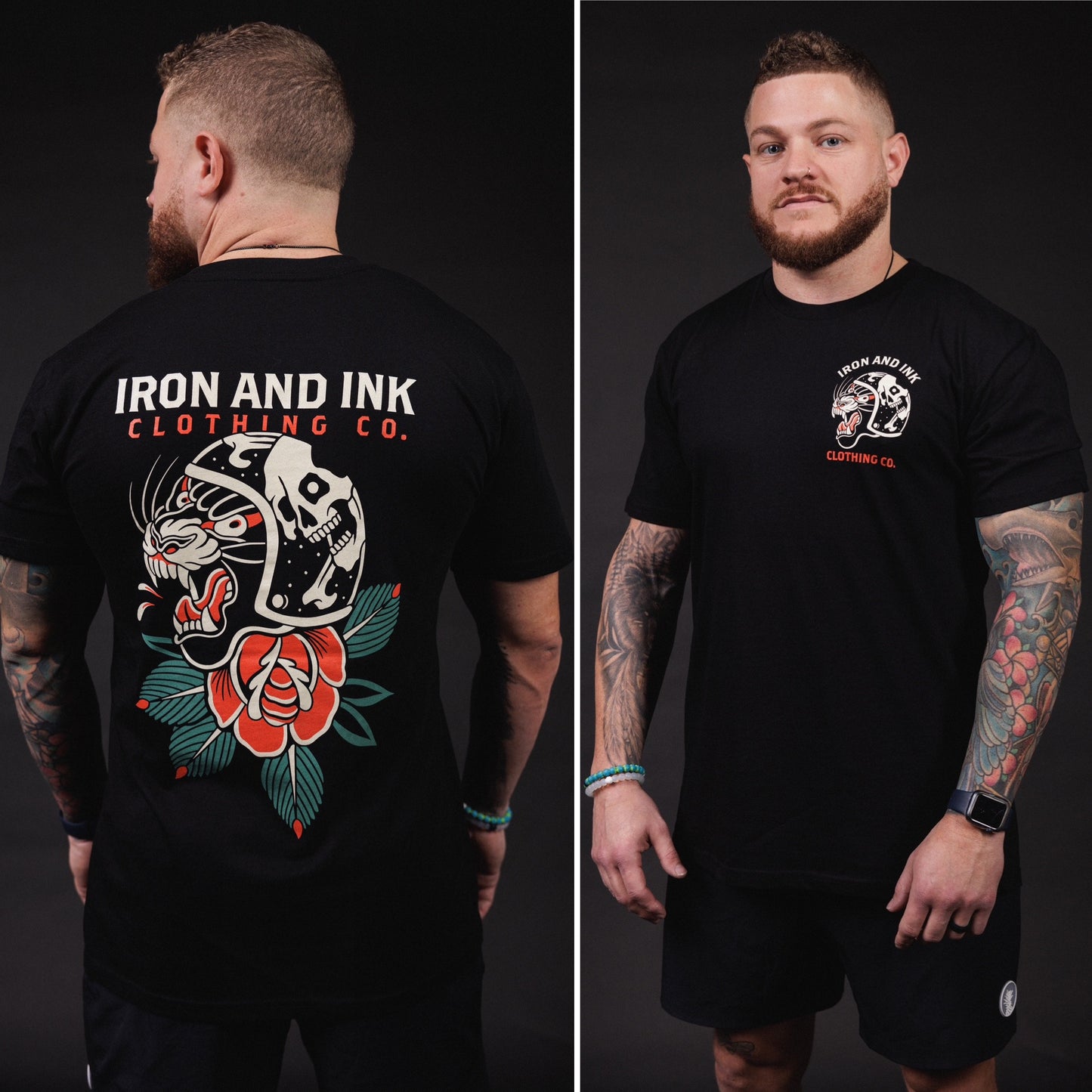 "moto panther" T-shirt-Black