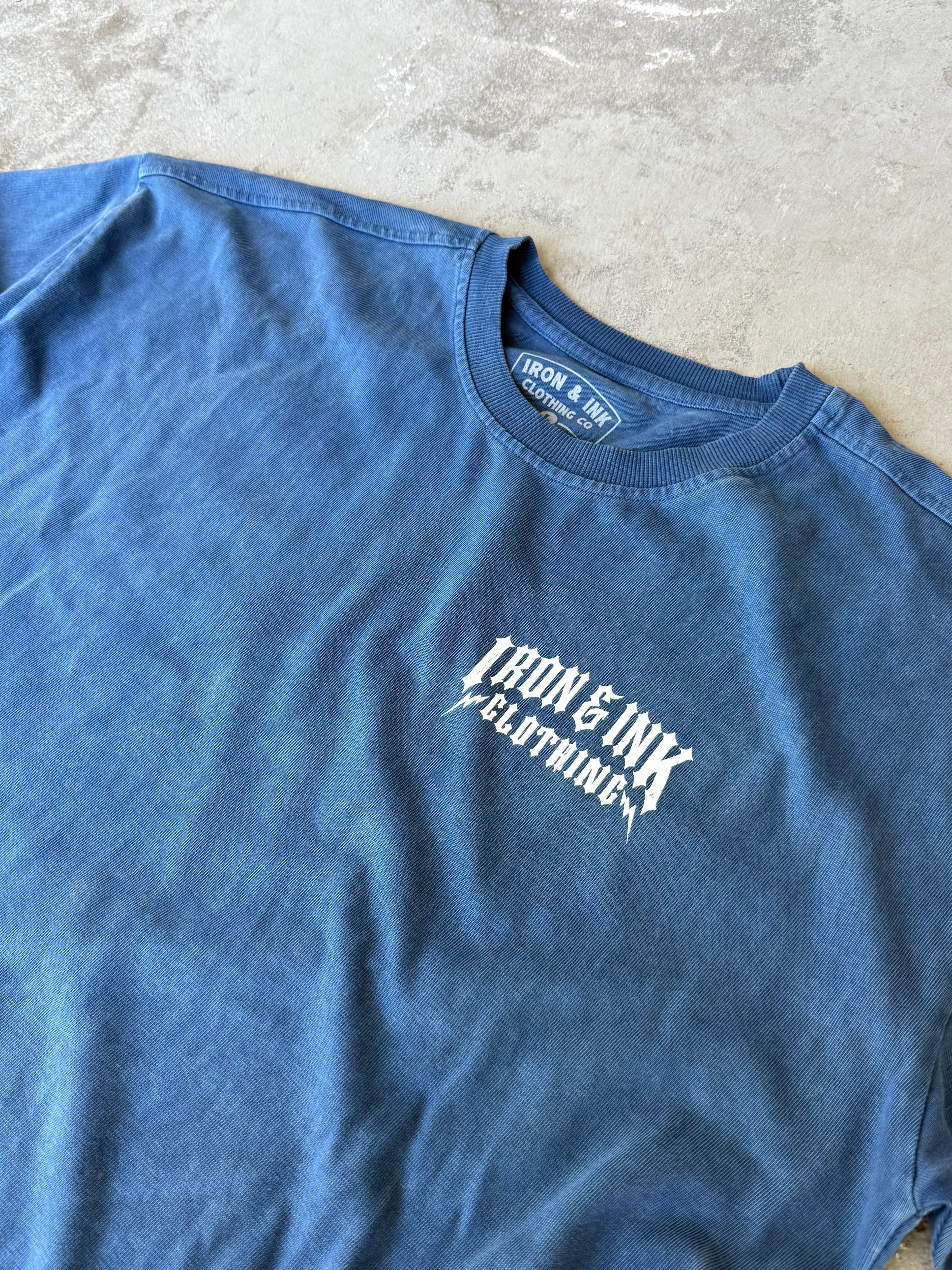 New "bolt" garment dyed shirt- Cobalt blue