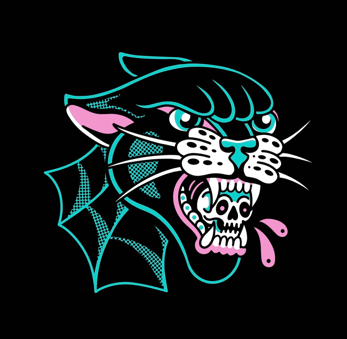 (Early access) Panther "Miami Vice" edition-oversized shirt faded black