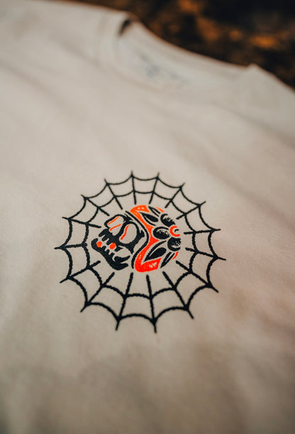 New " Web Skull" regular style shirt-sand