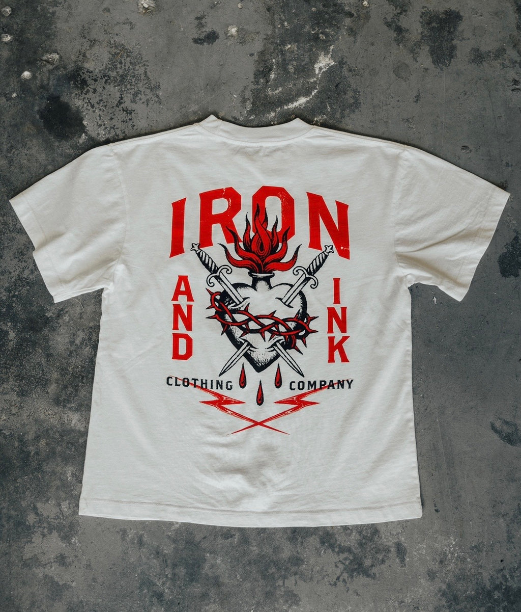 Early Access "Sacred Heart" oversized shirt- white
