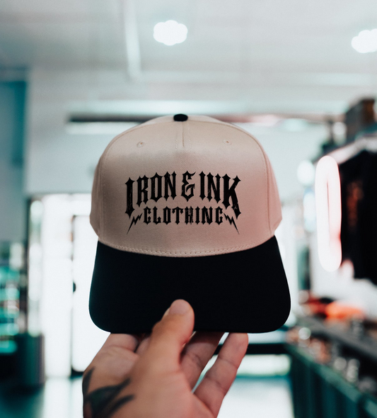 "New" two tone bolt SnapBack- black and off white