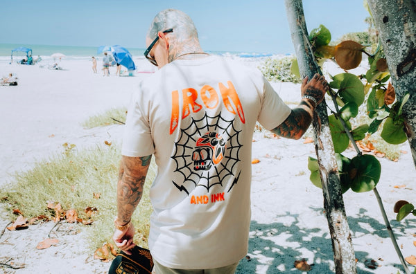 New " Web Skull" regular style shirt-sand