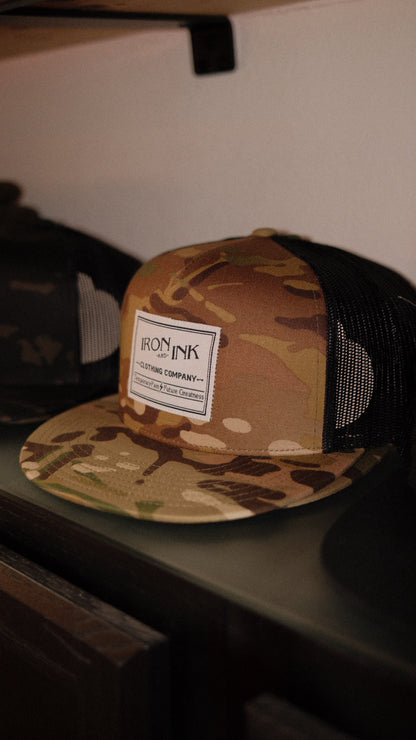 "New" sand camo flat bill SnapBack