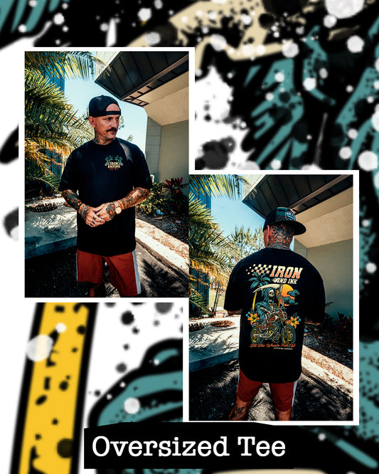 New "Moto Reaper" oversized shirt- washed black