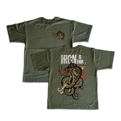 New CM exclusive "King Cobra" shirt-Olive green