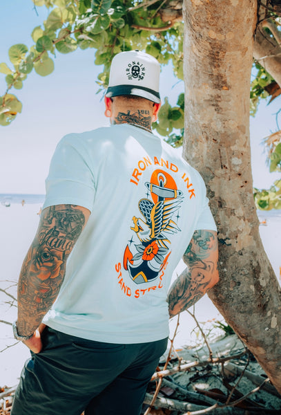 New "Stand Strong" regular style shirt- Seafoam blue