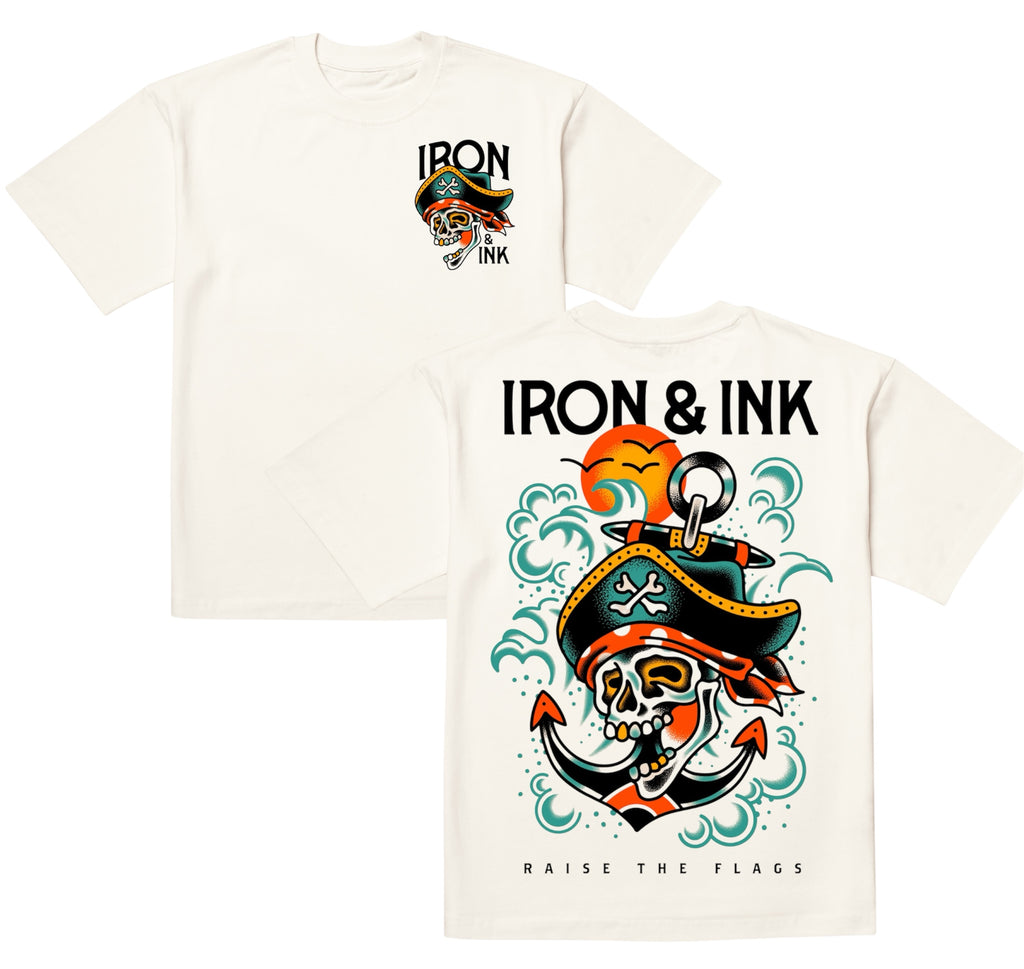 "New" Raise the flags" oversized shirt- off white