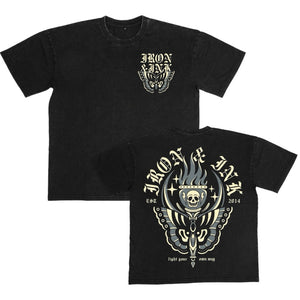 Last call-Light your own path- acid washed black oversized