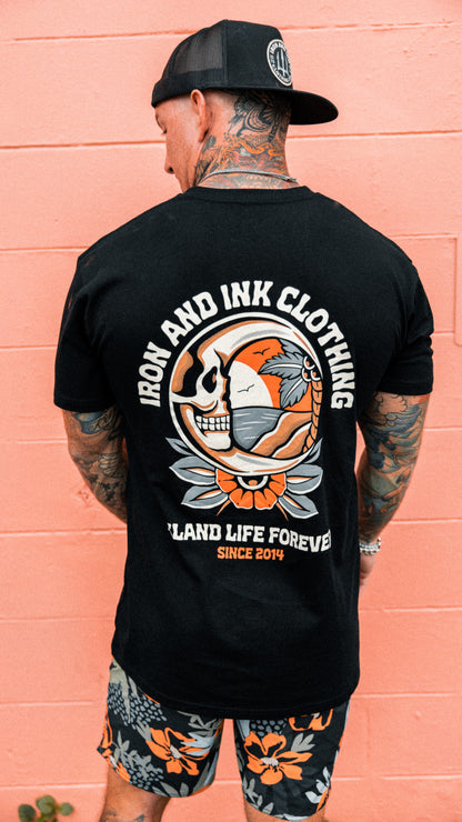 "Island Life Forever" shirt-Black