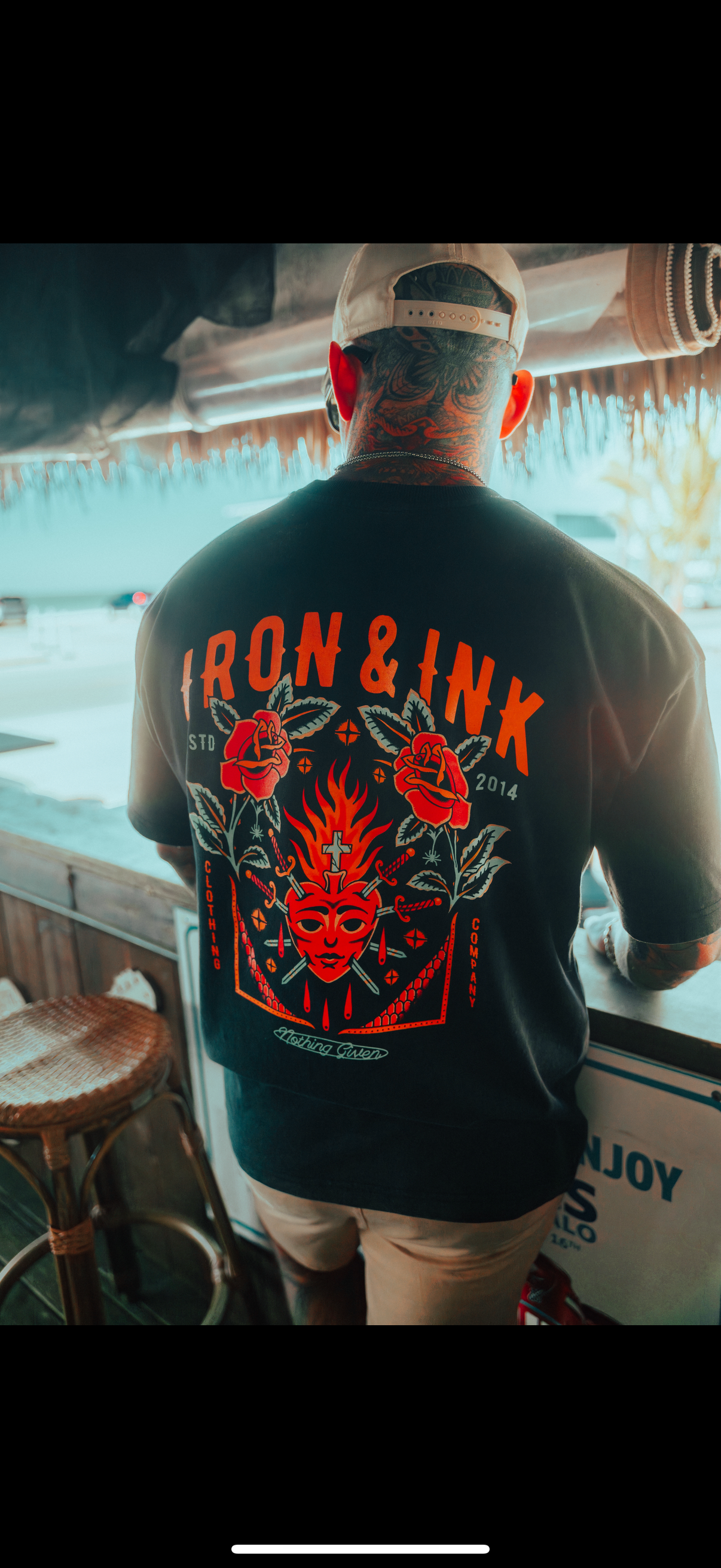 New "Sacred Heart" onyx washed black