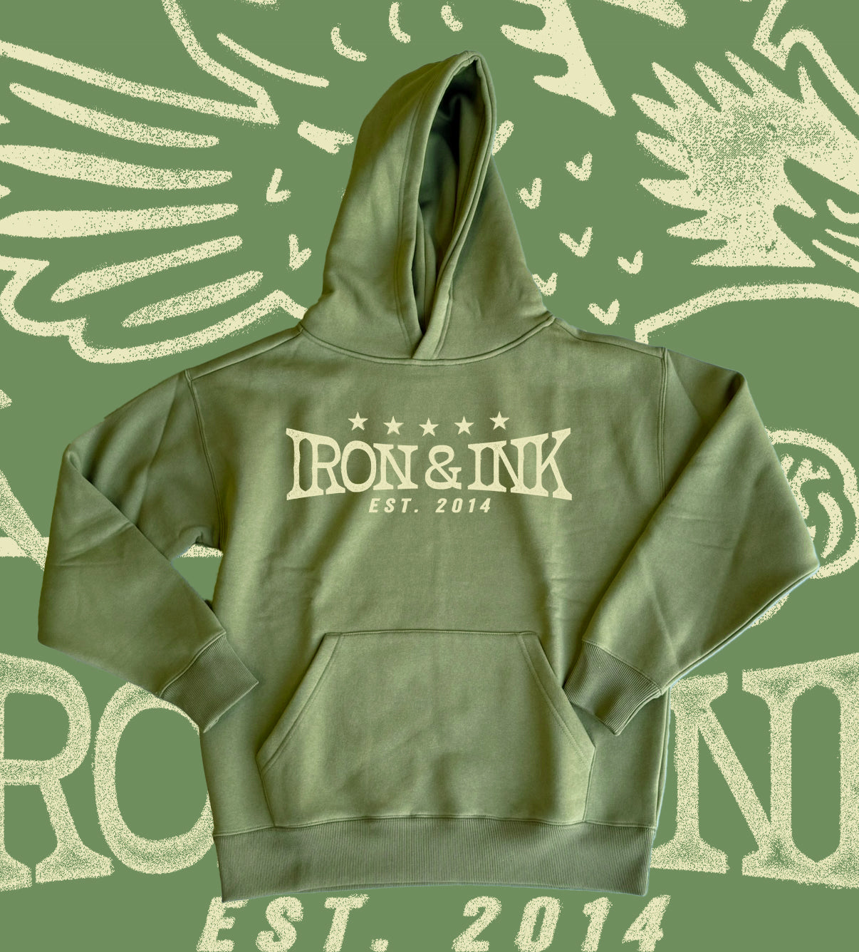 New CM exclusive "Iron Eagle Heritage" hoodie- Olive green