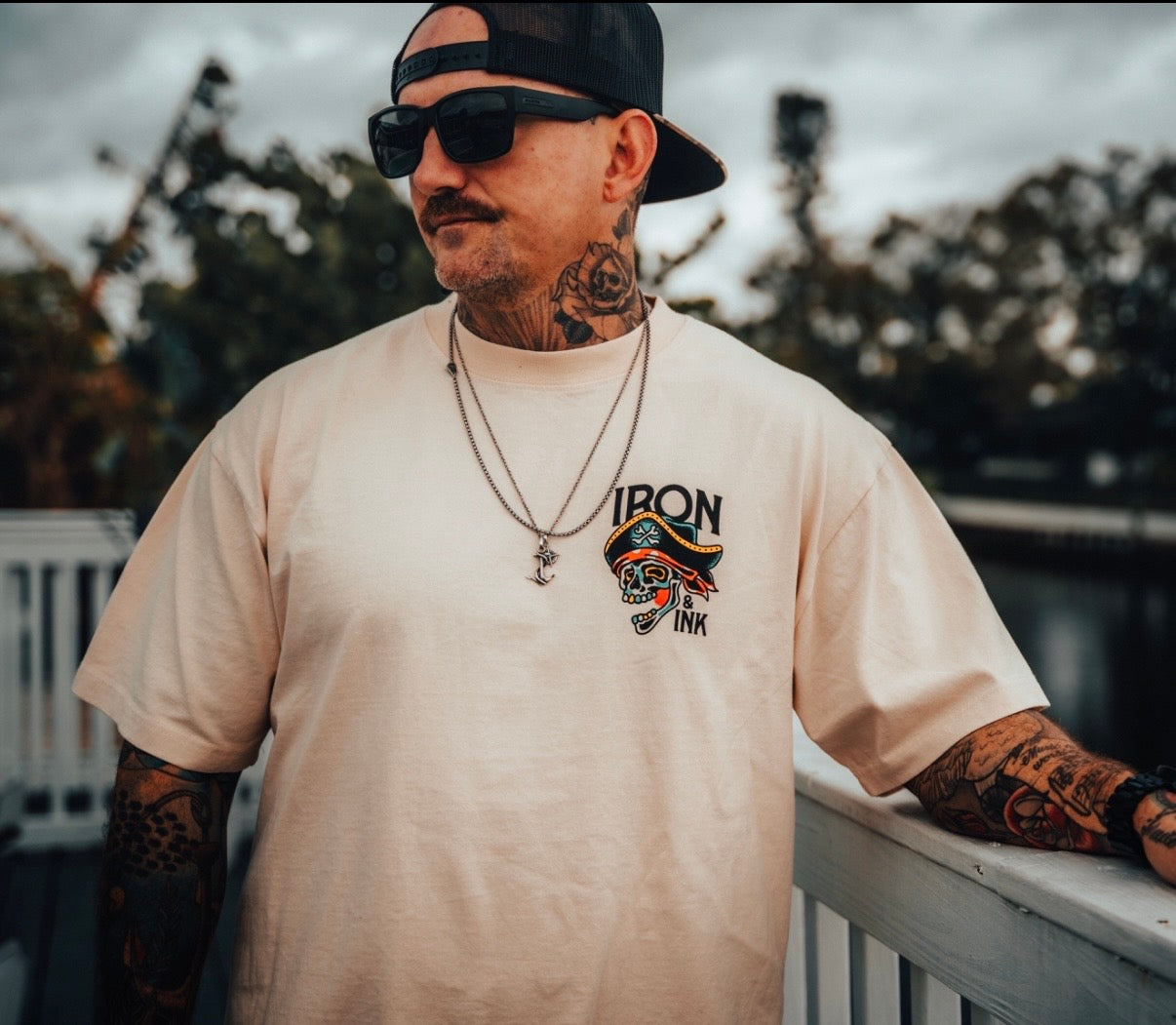 "New" Raise the flags" oversized shirt- off white