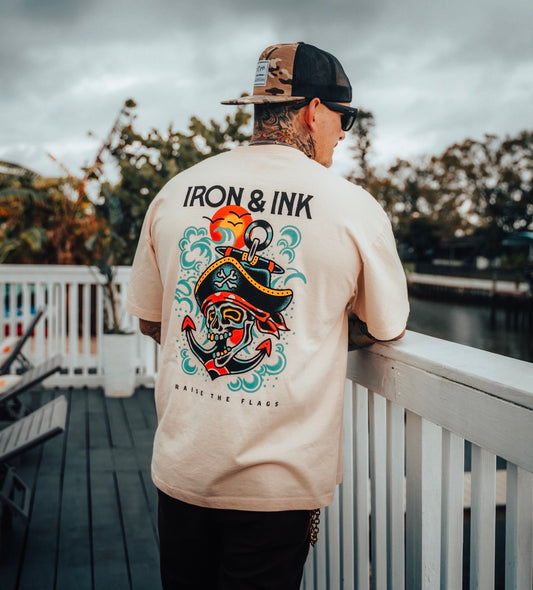 "New" Raise the flags" oversized shirt- off white