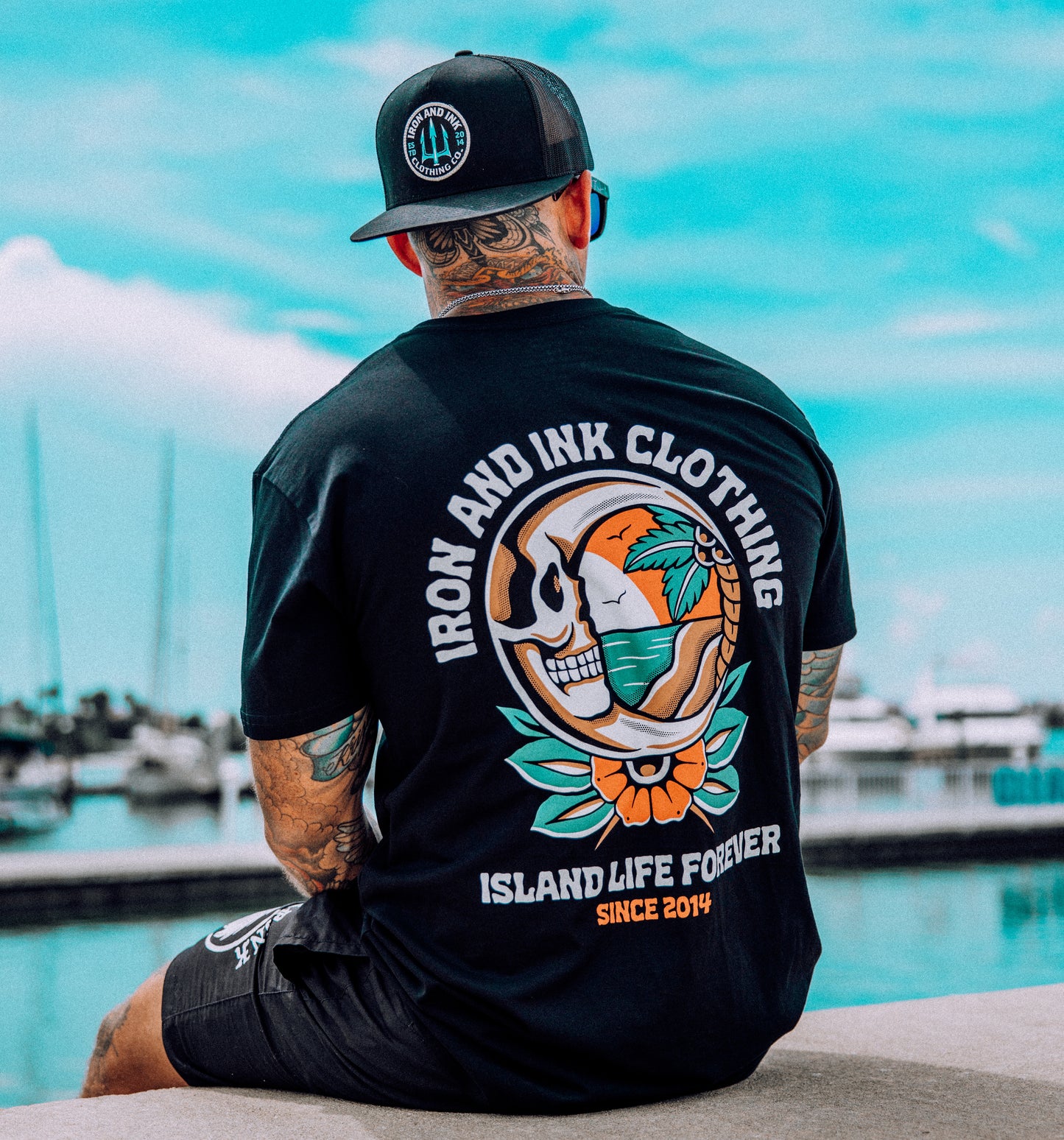 "Island Life Forever" shirt-Black