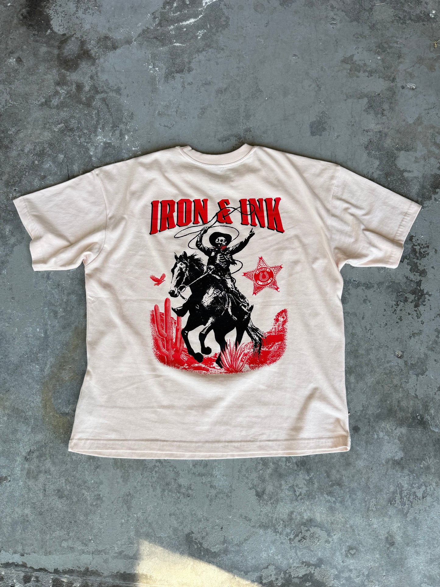 New "Outlaws Never Die" garment dyed shirt- dusty rose