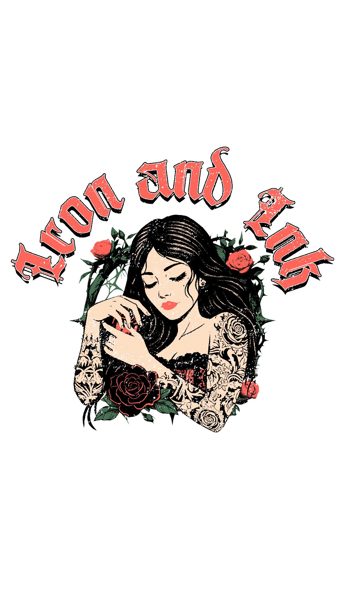 BF exclusive New "Queen of hearts" shirt- Acid wash black