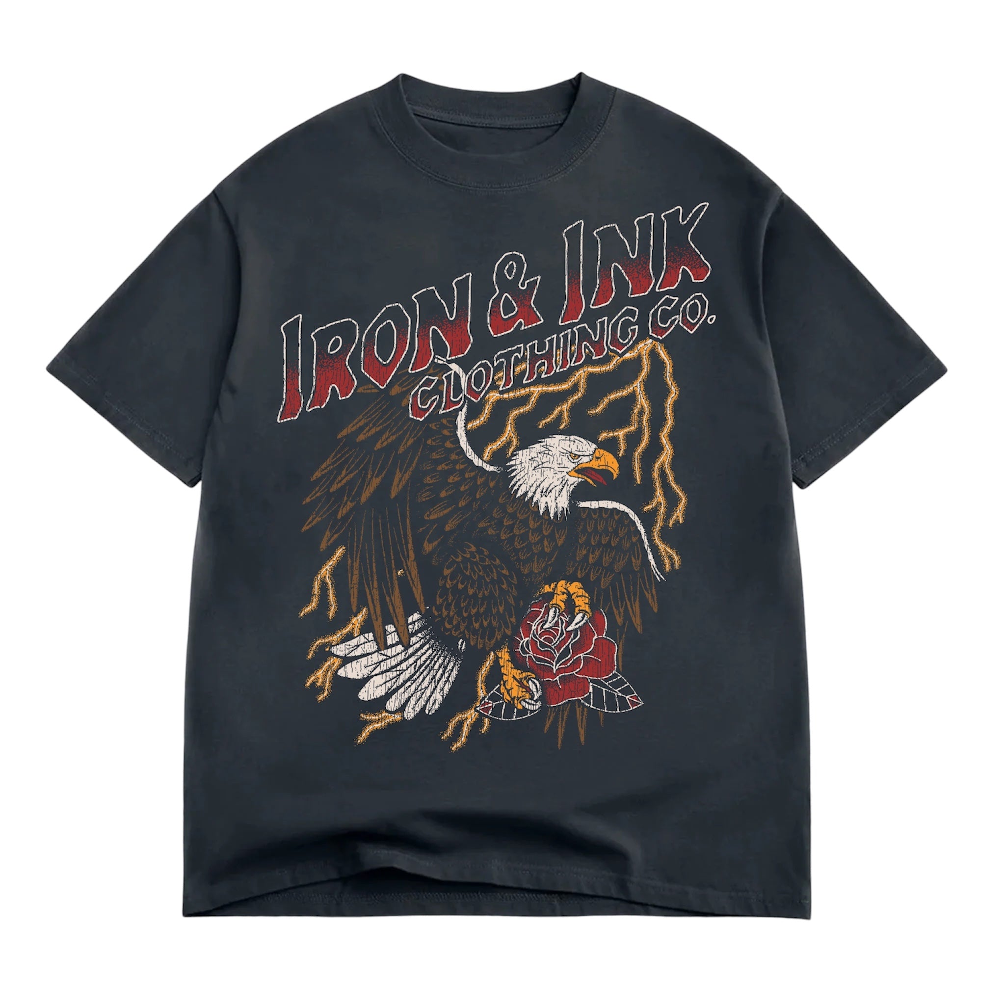 New "Vintage Eagle" oversized shirt- Faded Black