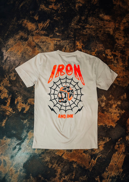 New " Web Skull" regular style shirt-sand