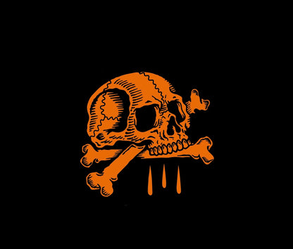 Halloween skull and bones Hoodie- black