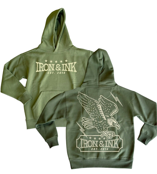 New CM exclusive "Iron Eagle Heritage" hoodie- Olive green
