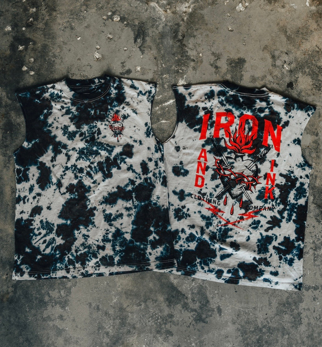 Early access "sacred heart" custom dyed oversized tank