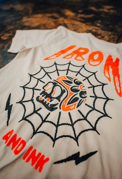 New " Web Skull" regular style shirt-sand