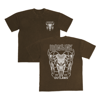 Outlaws heavy wt oversized shirt- espresso brown