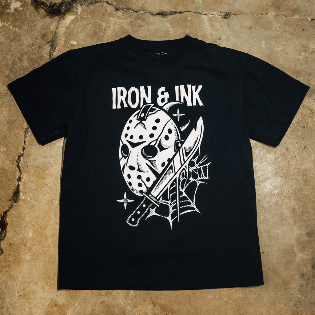 New "GLOW IN THE DARK" Friday the 13th shirt-Black