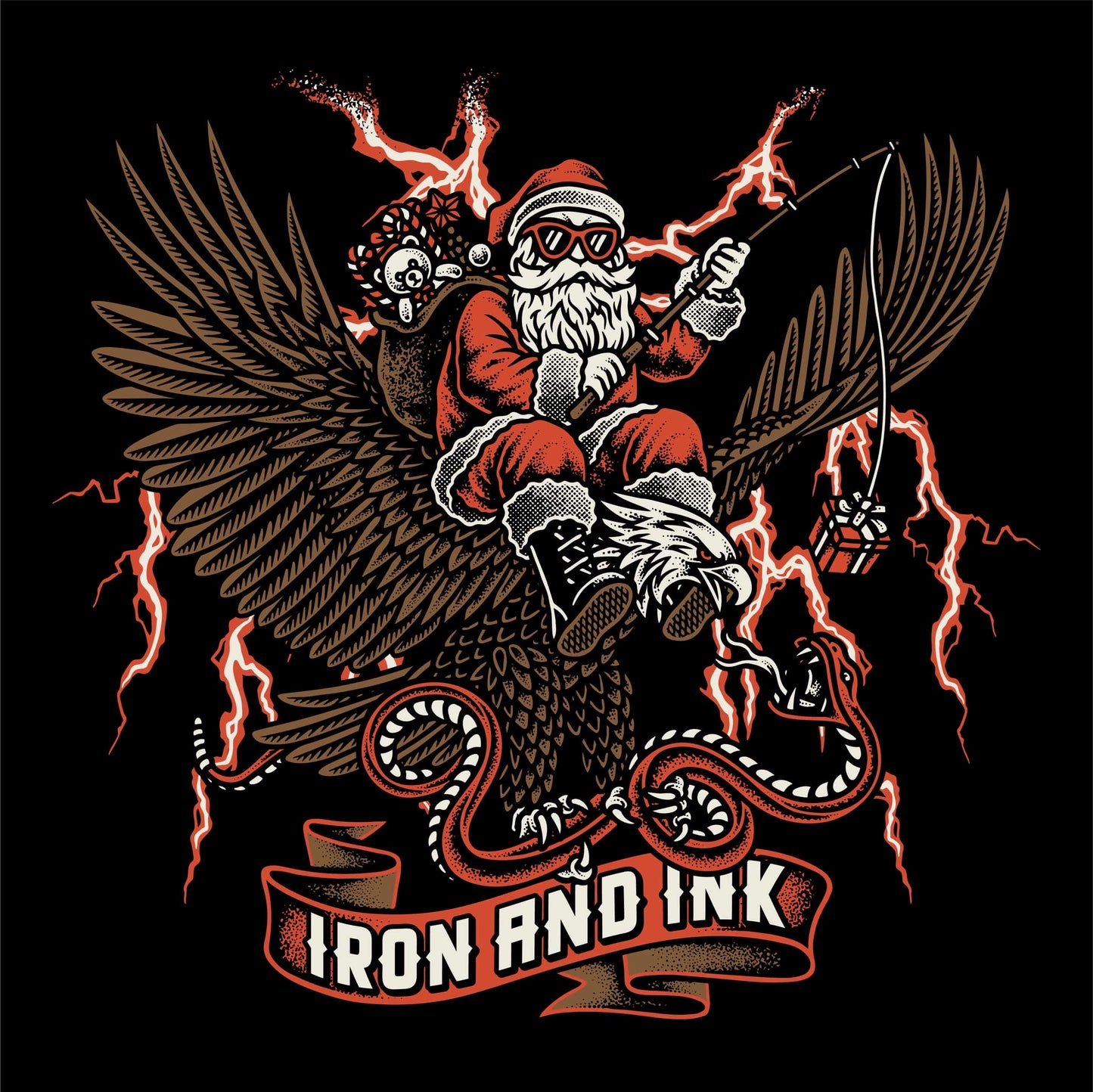 New Limited edition "Santa" shirt- garment dyed black