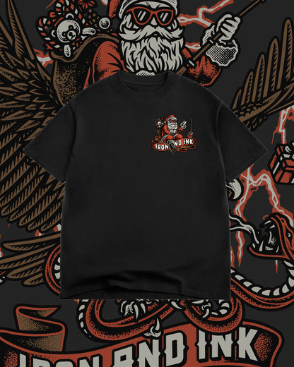 New Limited edition "Santa" shirt- garment dyed black