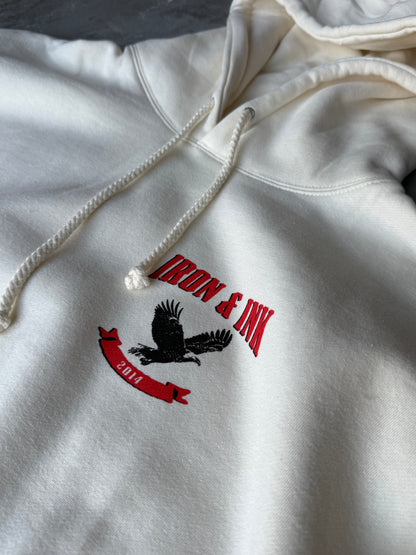 New "Outlaws never die" heavy wt hoodie- bone