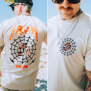 New " Web Skull" regular style shirt-sand