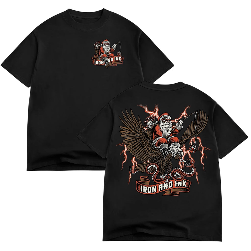 New Limited edition "Santa" shirt- garment dyed black