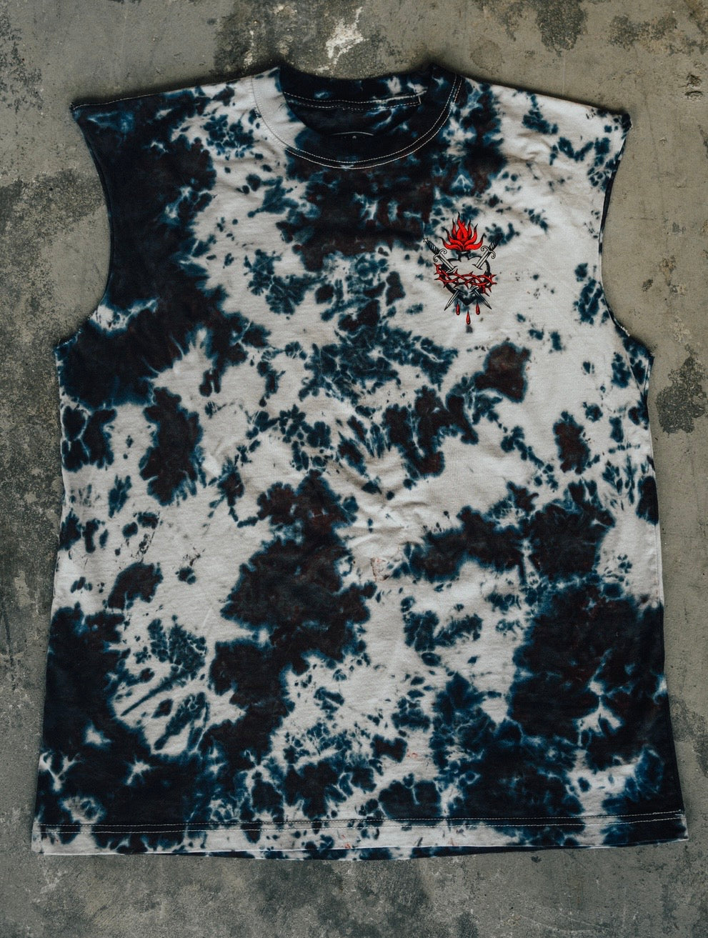 Early access "sacred heart" custom dyed oversized tank