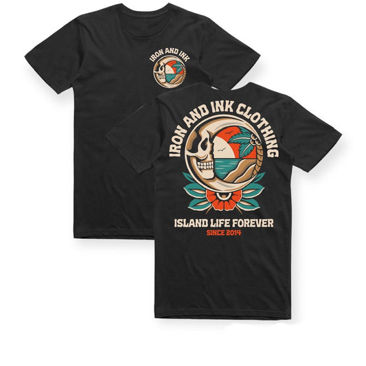 "Island Life Forever" shirt-Black
