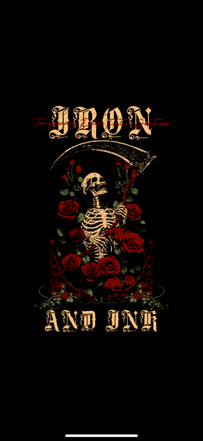New "skull roses" shirt-acid wash black oversized