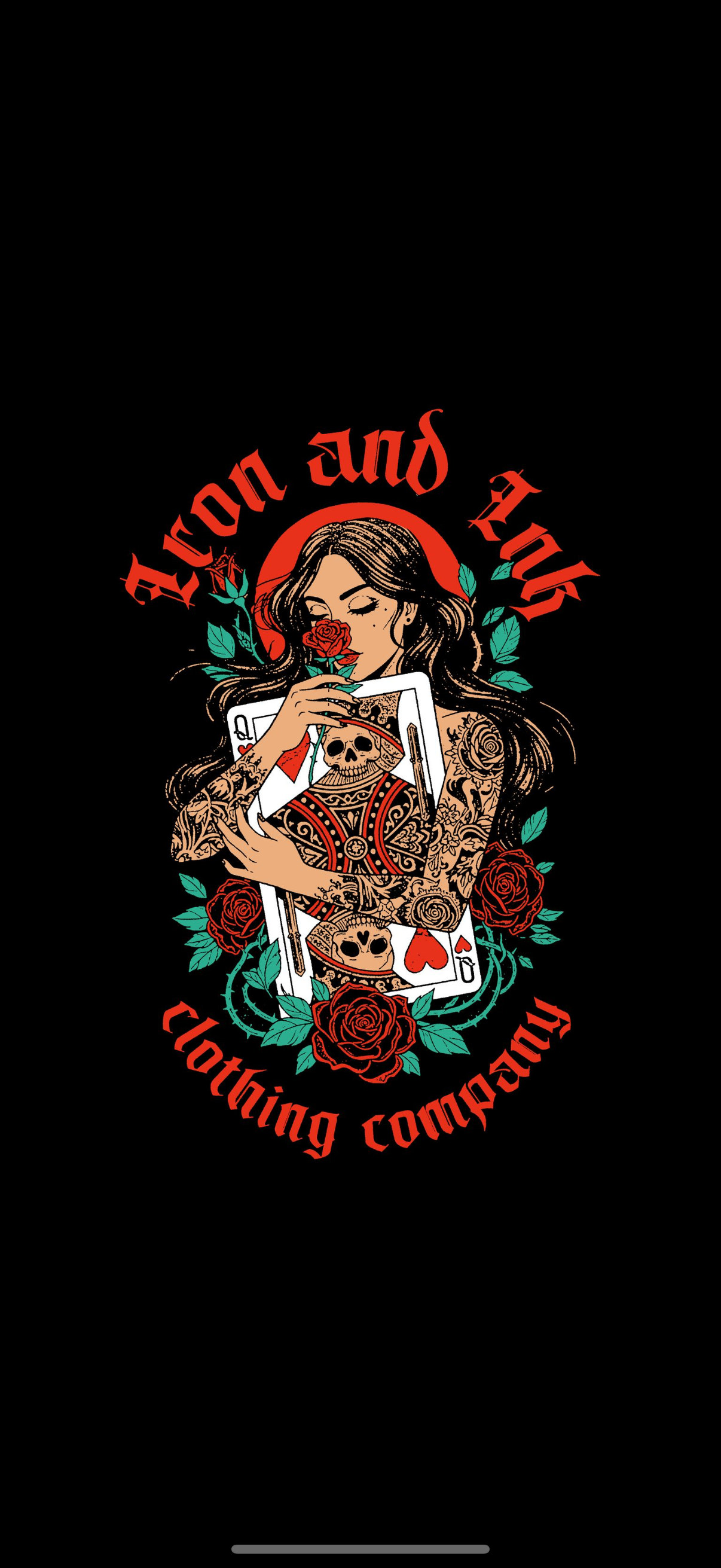 BF exclusive New "Queen of hearts" shirt- Acid wash black