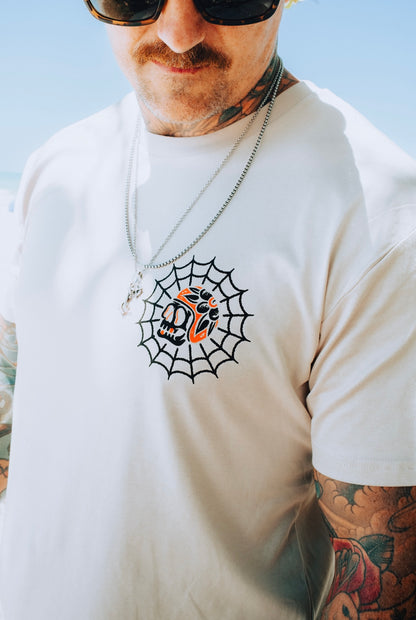 New " Web Skull" regular style shirt-sand