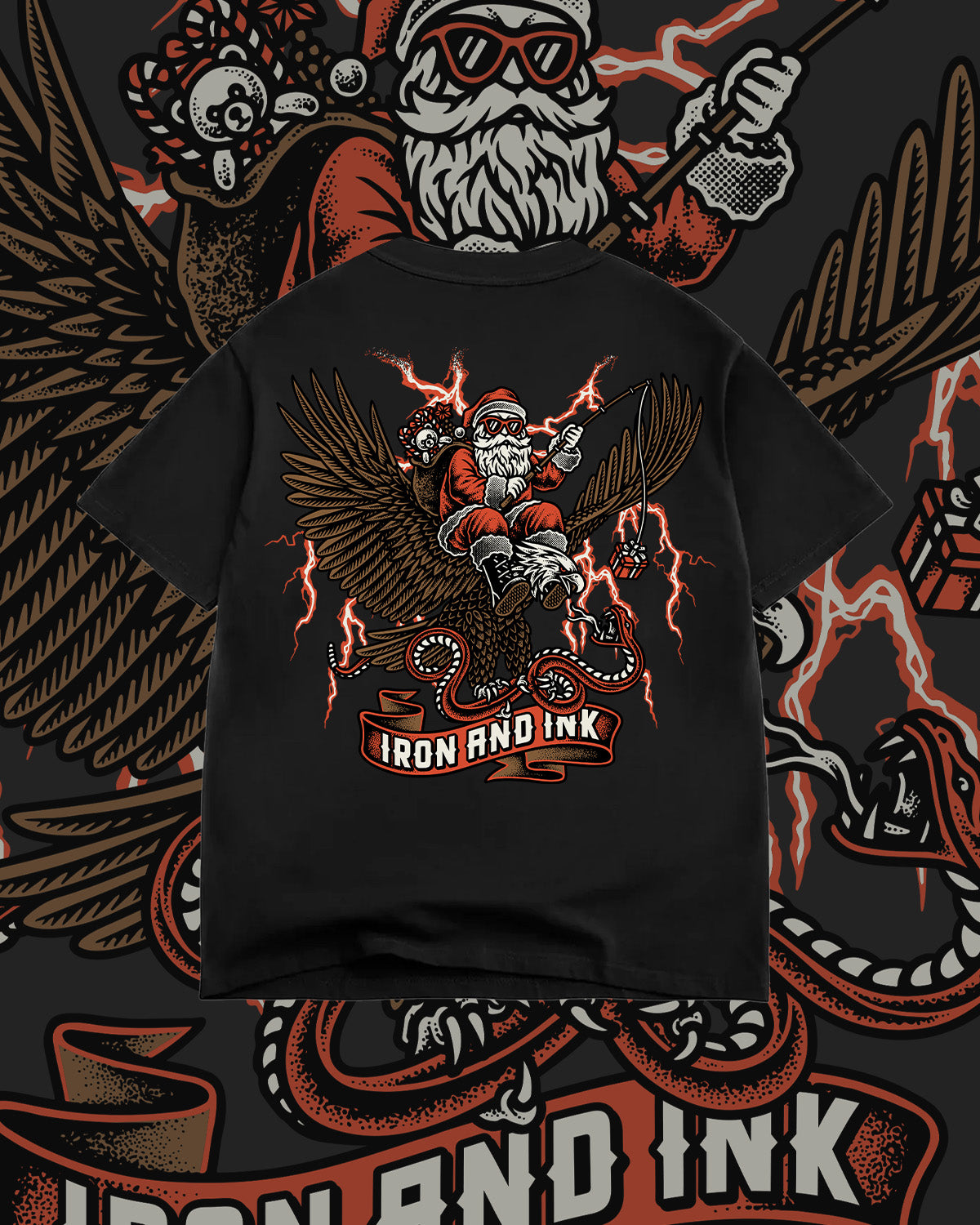New Limited edition "Santa" shirt- garment dyed black