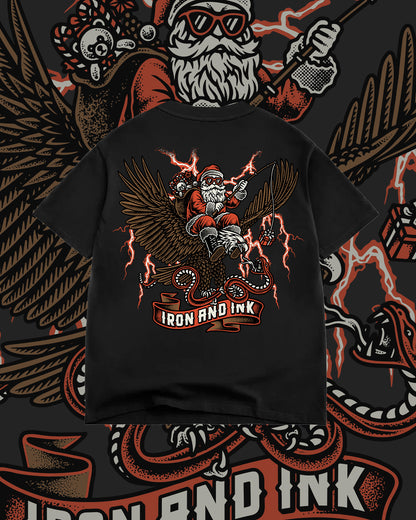New Limited edition "Santa" shirt- garment dyed black