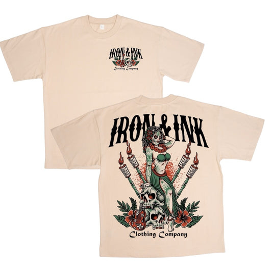 New "Island Vibes " oversized heavy wt shirt-dusty rose