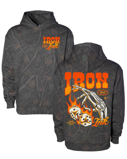 New (Pre-Order) Black deadwood camo hoodie