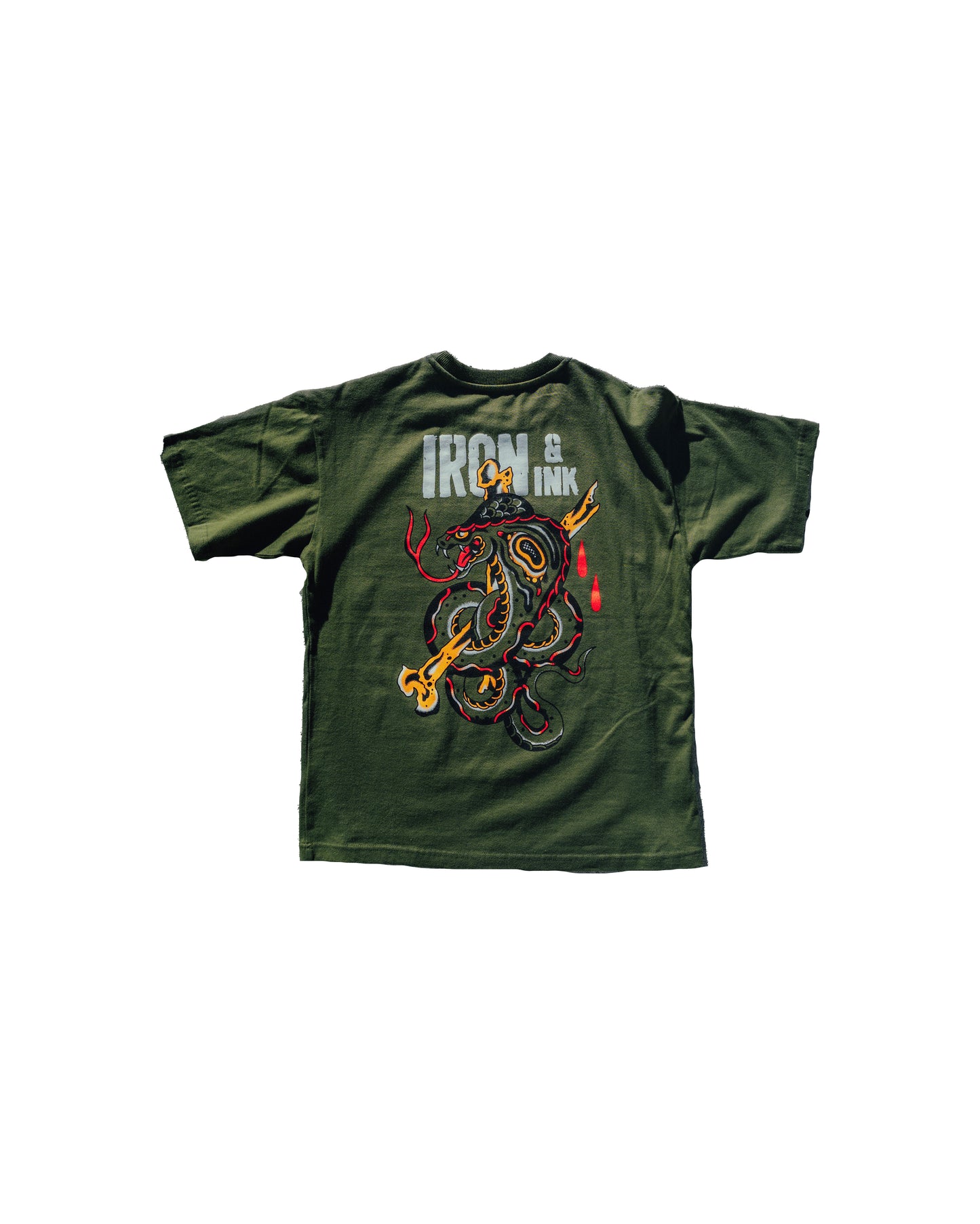 New "King Cobra" shirt-oversized tee in Olive green