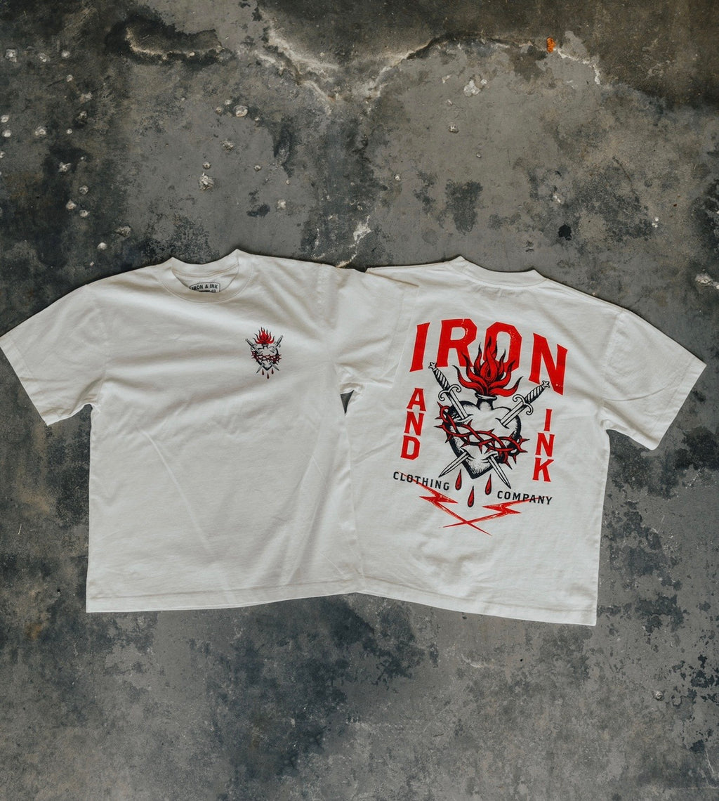 Early Access "Sacred Heart" oversized shirt- white
