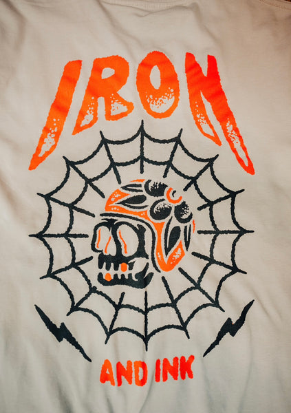New " Web Skull" regular style shirt-sand